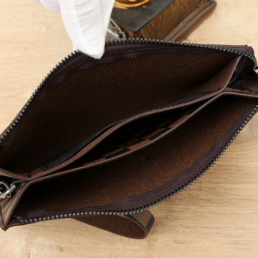 Billetera Plaid con Cierre de Cremallera para Hombre Fashion Personality - Image 13