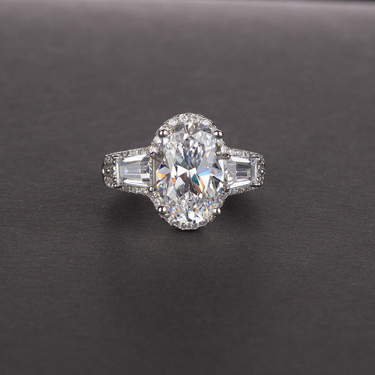 Anillo de Diamantes Simulados 8 Quilates Forma Gota Grupo 812