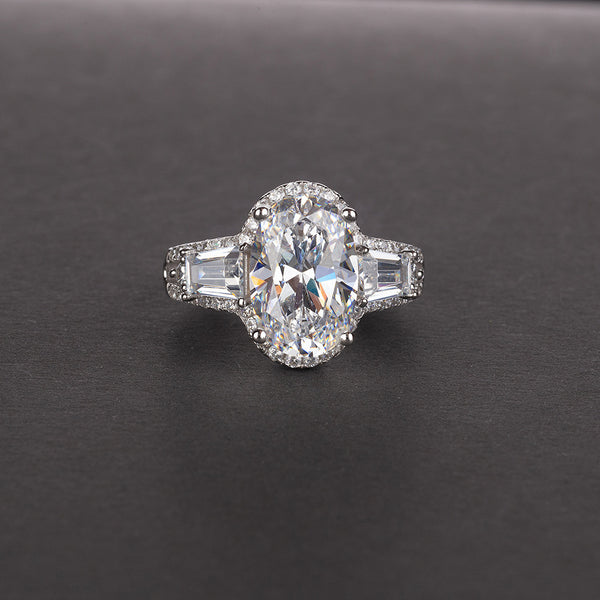 Anillo de Diamantes Simulados 8 Quilates Forma Gota Grupo 812