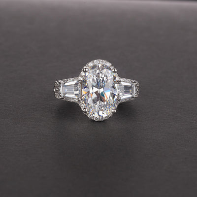 Anillo de Diamantes Simulados 8 Quilates Forma Gota Grupo 812