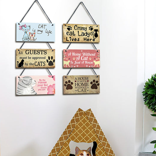 Colgante Vintage de Madera para Gatos - Accesorio Elegante para Mascotas - Image 3