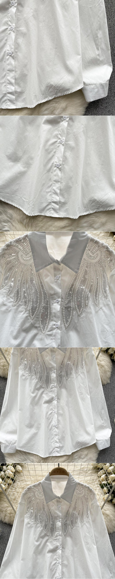 Blusa Mujer Diseño Sofisticado con Cuentas y Lentejuelas - Image 10