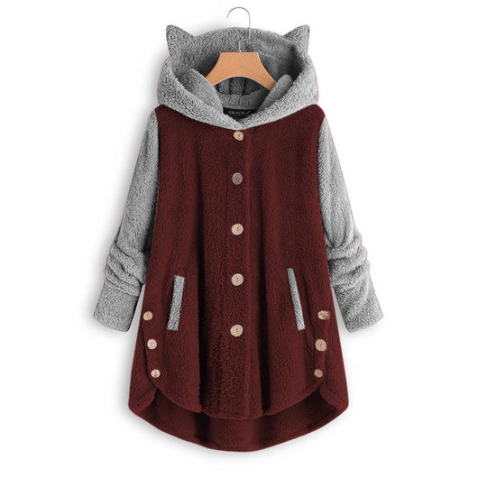 Sudadera con Capucha y Orejas de Gato - Abotonada y Peluche - Image 7