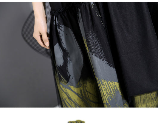 Falda Puffy Midi Ajustada con Malla - Elegancia Temperamental - Image 6