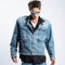 Jaqueta Jeans Masculina Retrô Degradê Estilo Americano