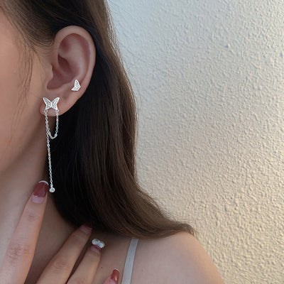 Aretes Mariposa Asimétricos con Borlas para Mujer - Image 10