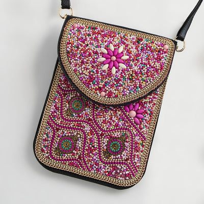 Bolsa Bohemia para Celular con Cuentas y Concha Marina - Image 78