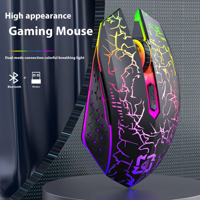 Ratón Gaming Inalámbrico Dual Mode 2.4GHz Recargable con Luz LED Respirable