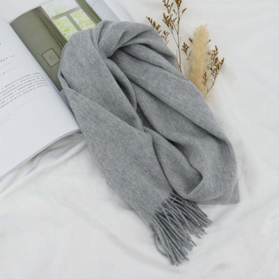 Bufanda de Lana Premium Gruesa para Invierno - Colores Sólidos Versátiles - Image 11