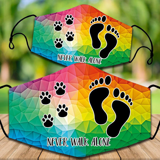 Two cotton face masks with a French Bulldog puppy peeking out, paw prints, and "French Bulldog Kisses Fix Everything" text. - Image 42