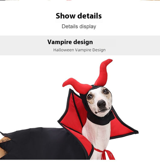Disfraz de Vampiro para Mascotas con Capa y Sombrero - Image 7