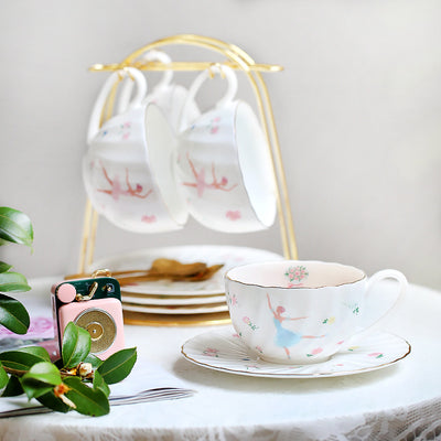 Juego de Té en Porcelana Bone China Británica con Tazas y Platos - Image 5