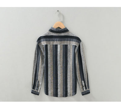 Camisa de Lino para Hombre con Mangas Largas y Rayas a Juego - Image 16