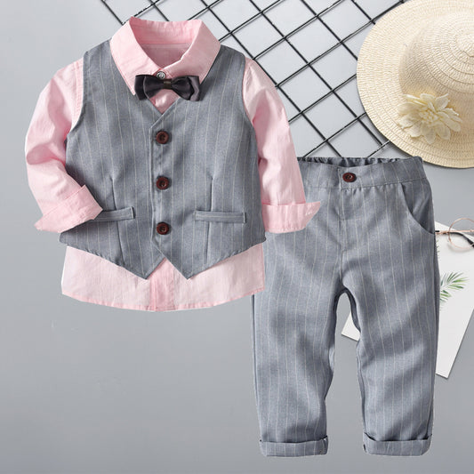 Conjunto Formal para Niño: Camisa, Chaleco, Pantalón y Pajarita