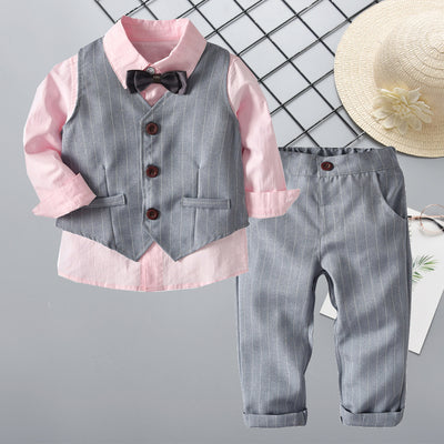 Conjunto Formal para Niño: Camisa, Chaleco, Pantalón y Pajarita