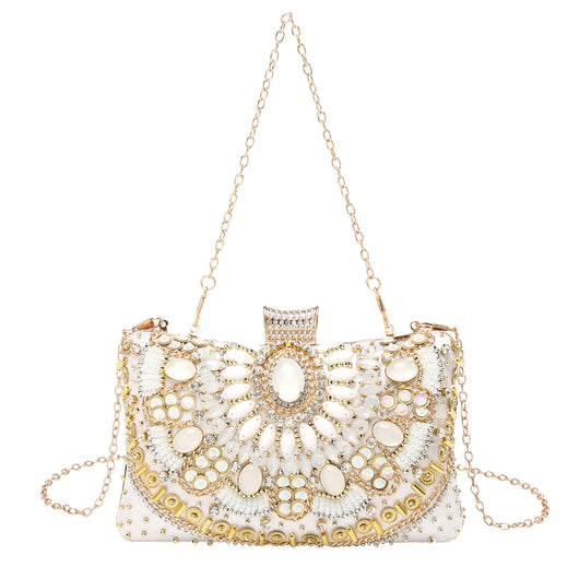 Bolso de Noche Retro con Bordado de Perlas - Diseño Artesanal Hecho a Mano - Image 7