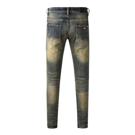 Pantalones Vaqueros Rotos Azul Oscuro para Hombre - Image 2