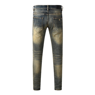 Pantalones Vaqueros Rotos Azul Oscuro para Hombre - Image 2