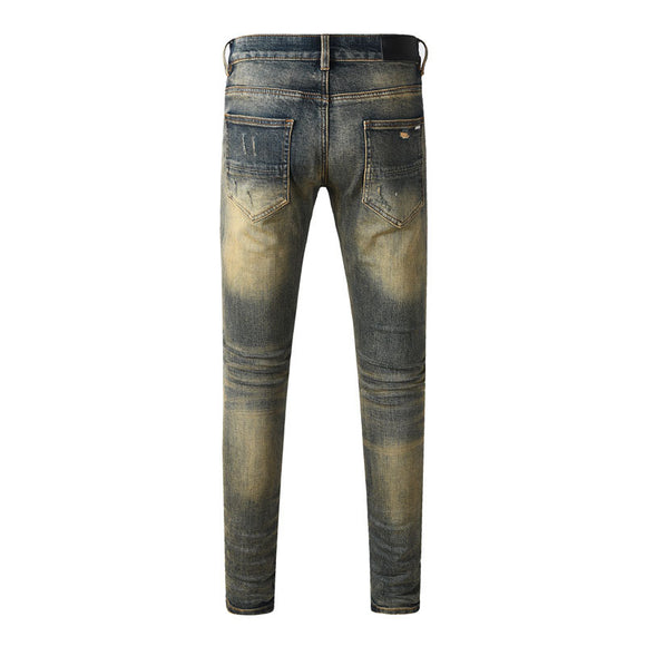 Pantalones Vaqueros Rotos Azul Oscuro para Hombre