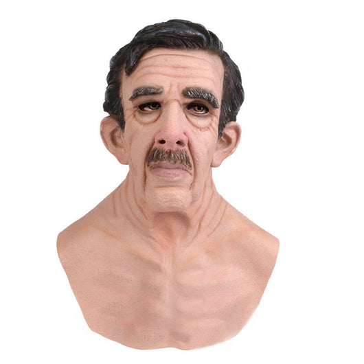 Máscara de Cabeza Calva de Abuelo - Cobertura Látex Realista - Image 23