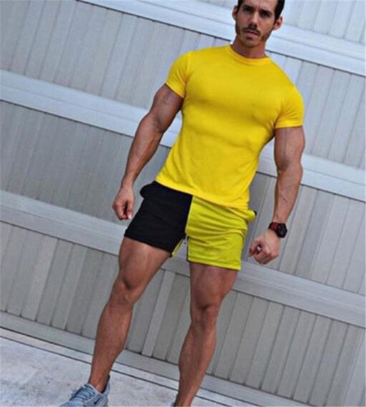 Shorts Deportivos Casuales para Hombre con Malla y Combinación de Colores