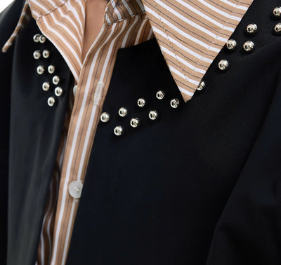 Camisa Casual de Rayas con Costuras Superpuestas - Image 7