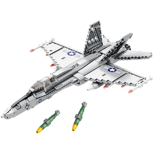 Bloques de Construcción Educativos Avión Militar Aeroespacial para Niños - Image 3