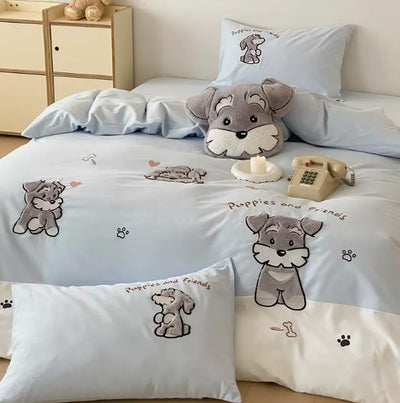 Set de Cuatro Paños de Algodón Grueso con Diseño Schnauzer - Image 5