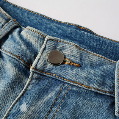 Pantalones Vaqueros Rotos con Diseño Vintage para Hombre - Image 8