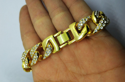 Pulsera Cubana para Hombre con Incrustaciones de Lujo - Image 8