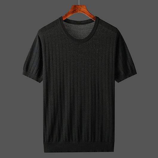 Playera Hombre Talla Grande Hueca Seda de Hielo Manga Corta - Image 9