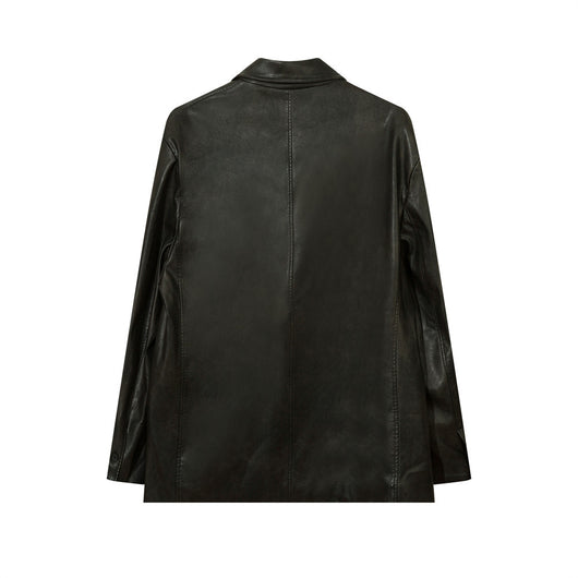 Blazer de Cuero PU Liso para Hombre - Estilo Americano - Image 17
