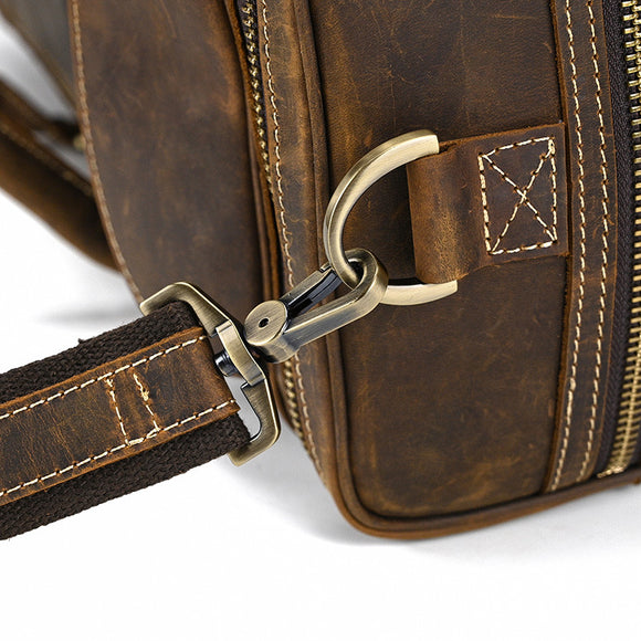 Bolsa de Viaje Cuero Crazy Horse Retro Gran Capacidad
