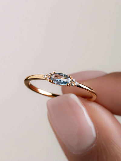 Anillo de Compromiso Ojo de Caballo en Plata 925 con Piedra Azul - Image 12