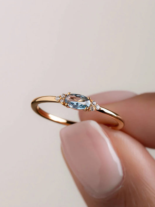 Anillo de Compromiso Ojo de Caballo en Plata 925 con Piedra Azul - Image 12