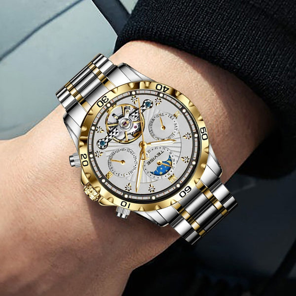 Reloj Mecánico Tourbillon Acero Inoxidable Resistente al Agua para Hombre