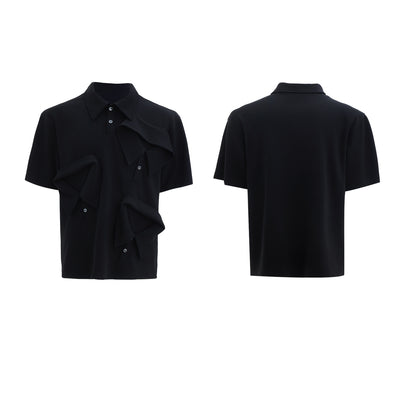 Polo Deconstruido de Algodón con Cuello Múltiple - Manga Corta - Image 3