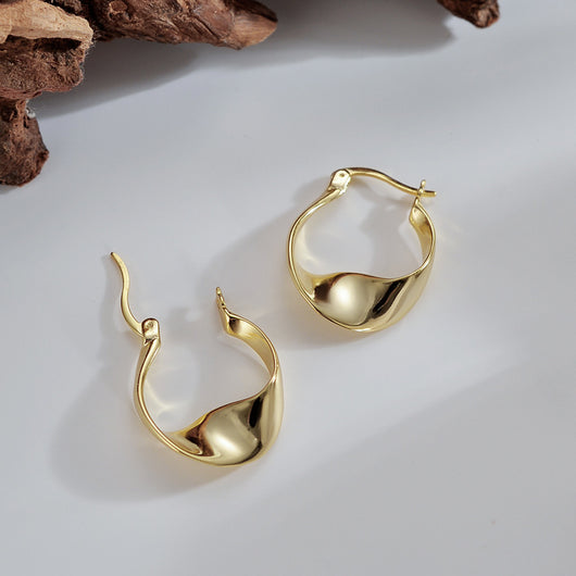 Aretes Plata Esterlina Retorcidos con Brillo - Image 12