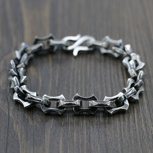 Pulsera de Plata 925 Estilo Vintage con Cierre Marinero Pesado