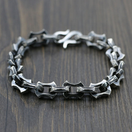 Pulsera de Plata 925 Estilo Vintage con Cierre Marinero Pesado