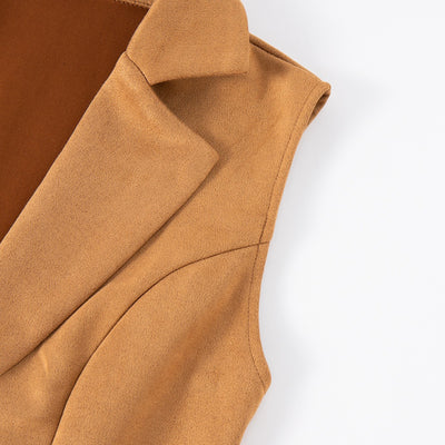 Chaleco de Ante Slim Fit Retro Elegante para Mujer - Image 27