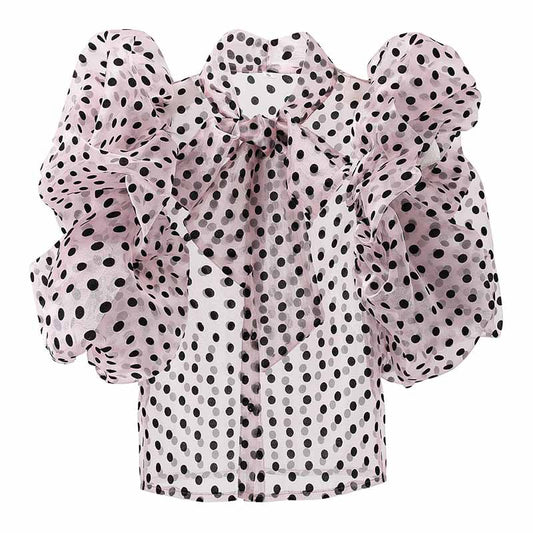 Blusa Suelta de Lunares para Mujer - Cardigan Chiffon Estilo Coreano Verano
