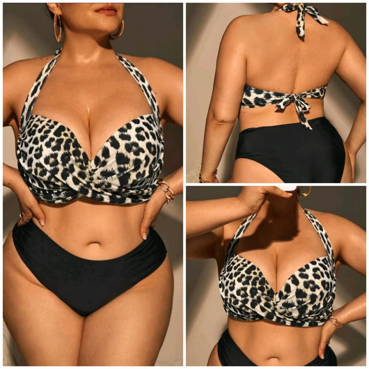 Bikini de Talle Alto con Estampado Animal Print - Talla Grande - Image 4