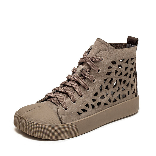 Botas Sandalias Británicas Retro de Cuero Genuino con Punta Cuadrada Hueca - Image 8