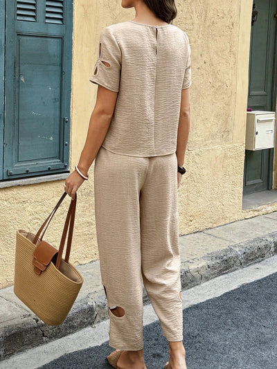 Pantalón Casual Hueco con Cuello Redondo - Image 2