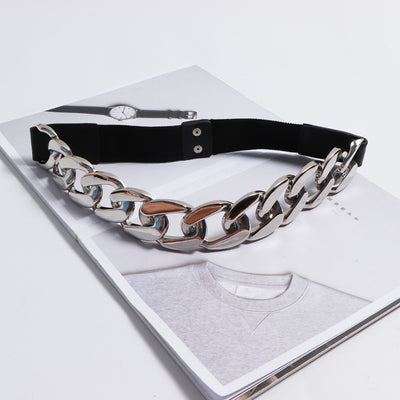 Cinturón Elástico para Vestido con Cadena Metálica Gruesa - Image 10