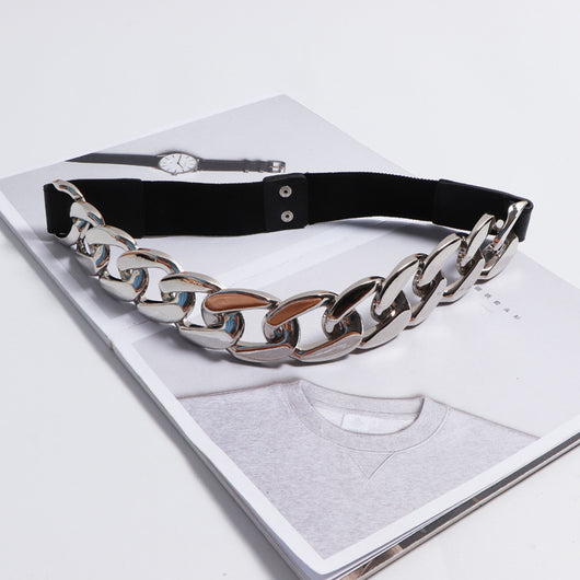 Cinturón Elástico para Vestido con Cadena Metálica Gruesa - Image 10