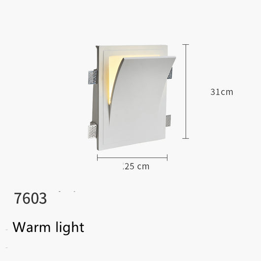 Aplique de Pared Empotrado Minimalista Yeso Natural sin Marco - Image 40
