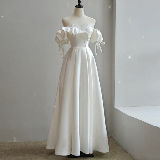 Vestido de Novia Satinado Hada Francesa Elegante
