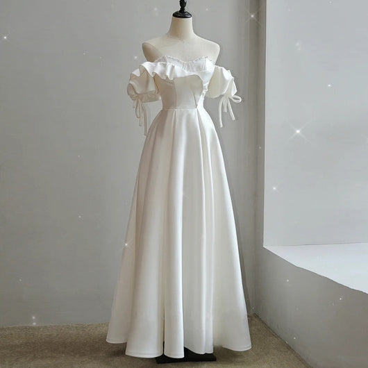 Vestido de Novia Satinado Hada Francesa Elegante
